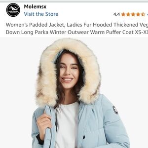 Women’s light blue down parka